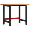vidaXL Banco de trabajo madera maciza roble marr&oacute;n claro 100x60x81,5cm