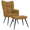 vidaXL Sill&oacute;n de relax con taburete terciopelo marr&oacute;n