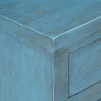 vidaXL Mesita de noche de madera maciza de mango azul 40x30x50 cm