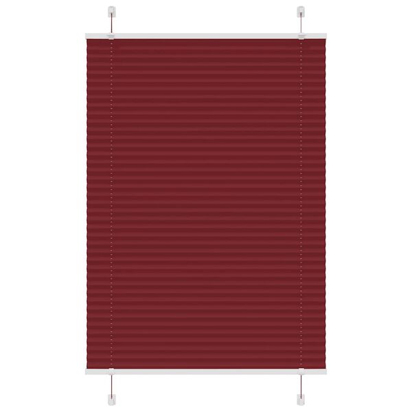 vidaXL Estor Plisado rojo burdeos 100x100 cm Tela Ancho 99,4 cm