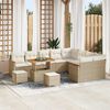 vidaXL Conjunto de sof&aacute;s de jard&iacute;n 12 pcs Beige rat&aacute;n sint&eacute;tico