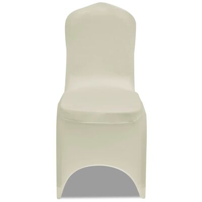 vidaXL Funda de silla elástica 12 unidades crema