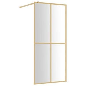 vidaXL Mampara puerta de ducha vidrio transparente ESG dorado 80x195cm