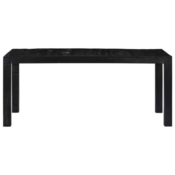 vidaXL Mesa de comedor de madera maciza de mango negra 180x90x76 cm