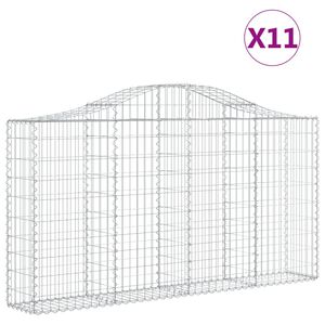 vidaXL Cestas de gaviones 11 uds forma arco hierro 200x30x100/120 cm