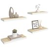 vidaXL Estante flotante pared 2 uds MDF roble y blanco 60x23,5x3,8 cm