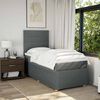 vidaXL Cama box spring con colch&oacute;n tela gris oscuro 100x200 cm