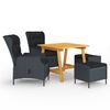vidaXL Juego de comedor para jard&iacute;n de 5 piezas gris oscuro