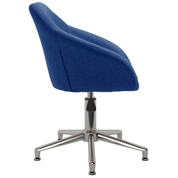 vidaXL Silla de comedor giratoria tela azul