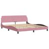 vidaXL Estructura de cama sin colch&oacute;n terciopelo rosa 180x200 cm