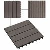 vidaXL Tile de Decking 11 pcs Marr&oacute;n Oscuro 30 x 30 cm WPC