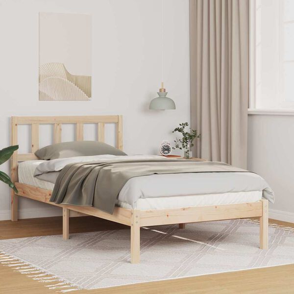 vidaXL Estructura de cama Marr&oacute;n 80 x 200 cm Madera de pino macizo