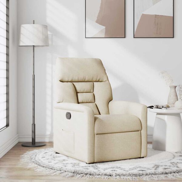 vidaXL Sill&oacute;n reclinable de tela crema