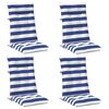 vidaXL Coj&iacute;n de exterior 4 uds. Tela Azul y Blanco 120 x 50 x 7 cm