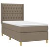 vidaXL Cama box spring con colch&oacute;n tela gris taupe 90x200 cm
