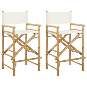 vidaXL Silla de director plegable 2 uds. Natural Bamb&uacute;