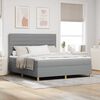 vidaXL Cama Box Spring LED con colch&oacute;n Gris Claro 180 x 200 cm tela