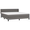 vidaXL Cama box spring con colch&oacute;n cuero sint&eacute;tico gris 180x200 cm