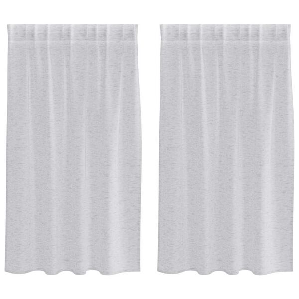 vidaXL Cortina de Voil&eacute; 2 pcs Gris Claro 140 x 140 cm Poli&eacute;ster