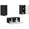vidaXL Conjunto de mueble de TV 2 pcs Negro Madera de ingenier&iacute;a