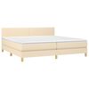 vidaXL Cama box spring con colch&oacute;n tela color crema 200x200 cm