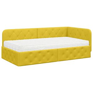 vidaXL Estructura de cama en esquina Amarillo 90 x 190 cm Terciopelo