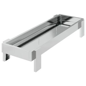 vidaXL Canal&oacute;n de alimentaci&oacute;n para pollos Plateado 80 x 28 x 13.5 cm