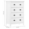 vidaXL Aparador Hill 4 cajones madera maciza pino 79x40x110 cm