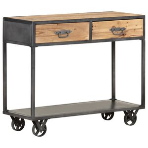 vidaXL Mesa consola de madera maciza reciclada 90x35x74 cm