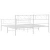 vidaXL Estructura cama sin colchón con estribo metal blanco 183x213 cm