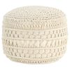 vidaXL Puf de macram&eacute; hecho a mano algod&oacute;n 45x30 cm