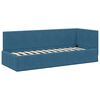 vidaXL Estructura de Cama Esquina con Colch&oacute;n 2 pcs Azul Terciopelo