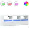 vidaXL Mueble de TV de pared con luces LED blanco 130x31x45 cm