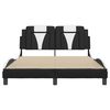 vidaXL Estructura de cama Viana sin colch&oacute;n cuero sint&eacute;tico negro blanco 120x200cm