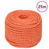 vidaXL Cuerda de trabajo polipropileno naranja 10 mm 25 m