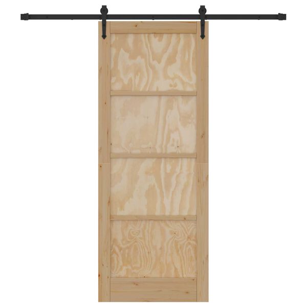 vidaXL Puerta Corredera ORKDAL Natural y negro 83 x 211 cm