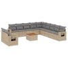 vidaXL Juego de sof&aacute;s jard&iacute;n con cojines beige mezcla 12 pzas rat&aacute;n PE