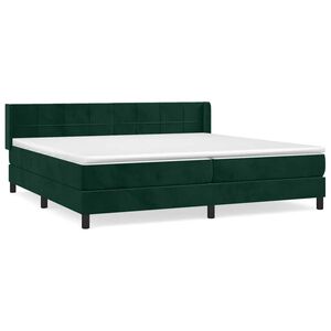 vidaXL Cama box spring con colch&oacute;n terciopelo verde oscuro 200x200 cm