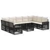 vidaXL Conjunto de sof&aacute;s de jard&iacute;n 10 pcs Negro y Blanco Crema