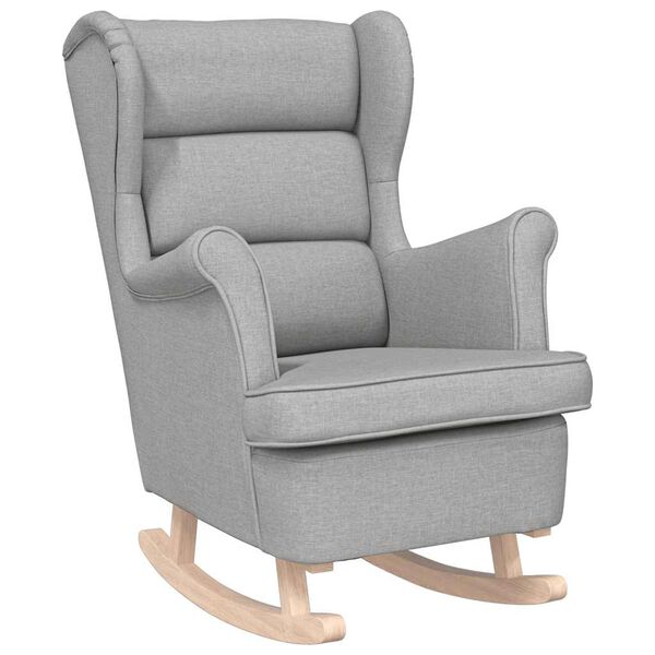 vidaXL Silla mecedora de tela gris nube 74x90x102 cm