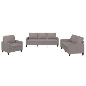 vidaXL Juego de sof&aacute;s con cojines 3 piezas tela gris taupe