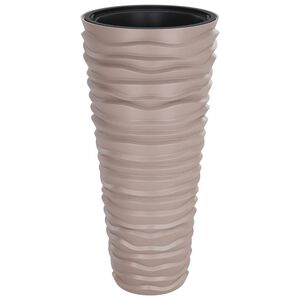 vidaXL Macetero interior extra&iacute;ble PP aspecto estriado moca 18/45 L