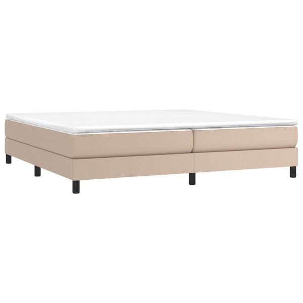 vidaXL Cama box spring con colch&oacute;n cuero sint&eacute;tico capuchino 200x200cm