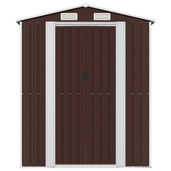 vidaXL Cobertizo jardín acero galvanizado marrón oscuro 192x274x223 cm