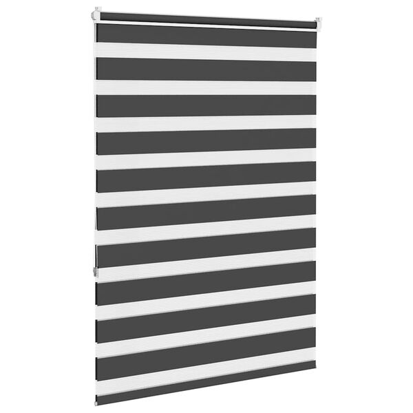 vidaXL Estor cebra negro 105x150 cm tejido ancho 100,9 cm poli&eacute;ster