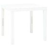 vidaXL Mesa de jard&iacute;n de pl&aacute;stico blanco 78x78x72 cm