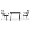vidaXL Juego de comedor de jardín 3 piezas acero gris antracita