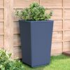 vidaXL Jardineras 4 unidades PP azul gris 32,5x32,5x57 cm