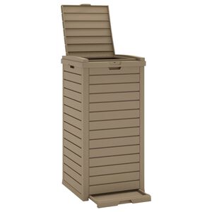 vidaXL Cubo de basura exterior polipropileno marr&oacute;n claro 41x41x86 cm