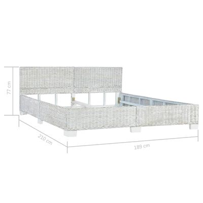 vidaXL Estructura de cama de ratán natural gris 180x200 cm